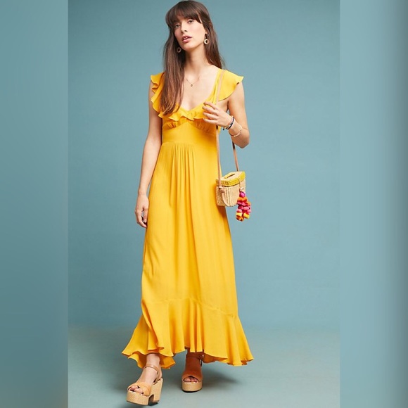 Anthropologie Larke Belle Ruffled Maxi Dress - Picture 2 of 7